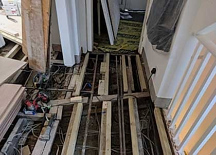 Sistering the joists will level out uneven joists