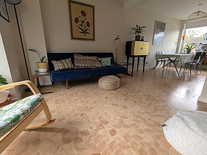 The existing floorboards were removed and a structural hardwood plywood was installed as the new subfloor #CraftedForLife