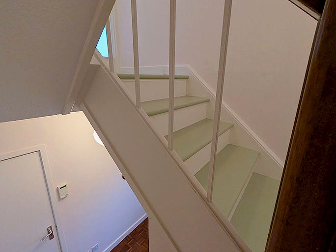 The risers and stringers were painted in Farrow & Ball Pointing white #CraftedForLife